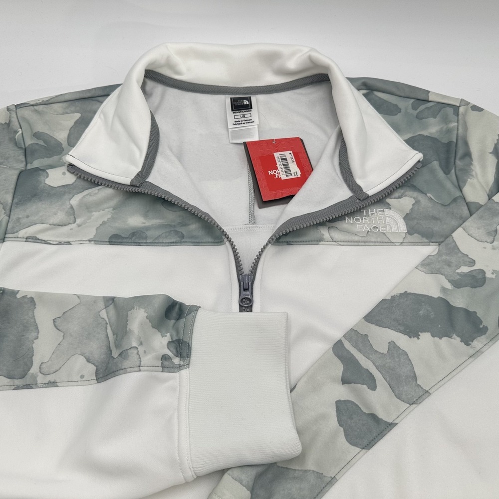 The North Face Track Jacket Men's Large White Camo Dryver Full Zip Brand‎ NEW